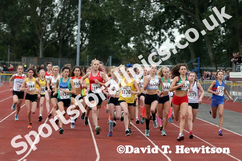 Under-15 girls start at the Northern Road Relays, Blackpool.